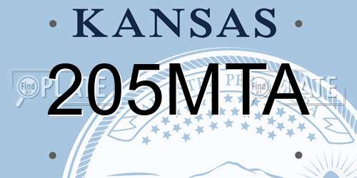 205MTA Kansas License Plate