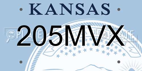 205MVX Kansas License Plate