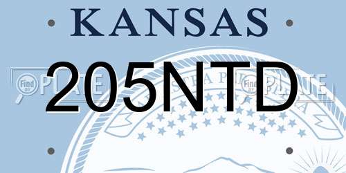 205NTD Kansas License Plate
