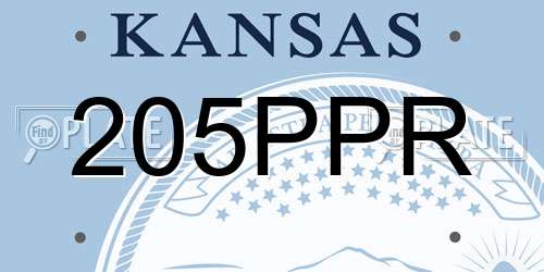 205PPR Kansas License Plate