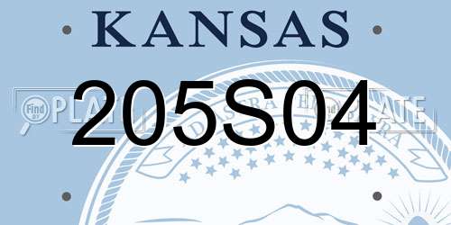 205S04 Kansas License Plate