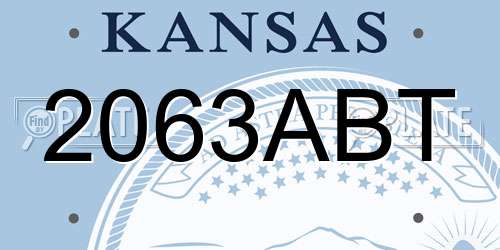 2063ABT Kansas License Plate