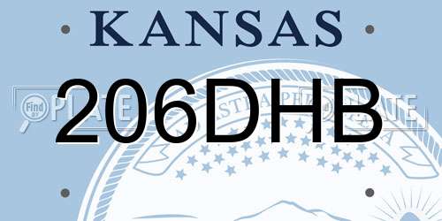 206DHB Kansas License Plate