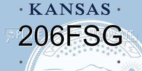 206FSG Kansas License Plate