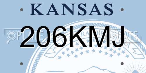 206KMJ Kansas License Plate
