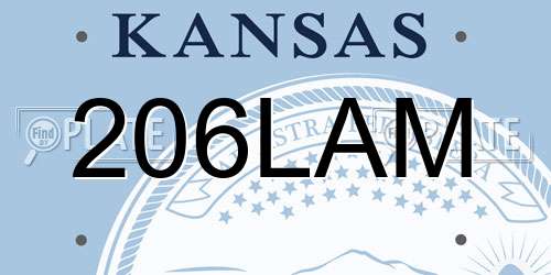206LAM Kansas License Plate