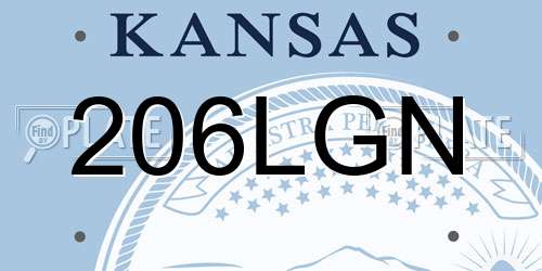 206LGN Kansas License Plate
