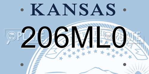 206ML0 Kansas License Plate