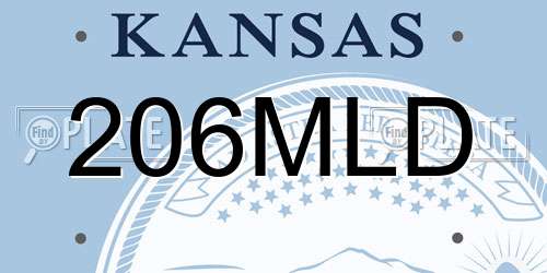 206MLD Kansas License Plate