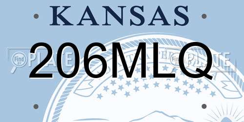 206MLQ Kansas License Plate