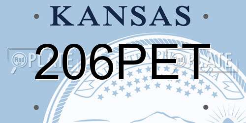 206PET Kansas License Plate