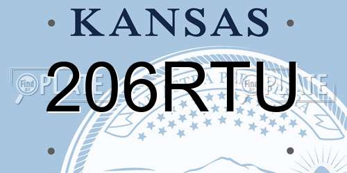 206RTU Kansas License Plate