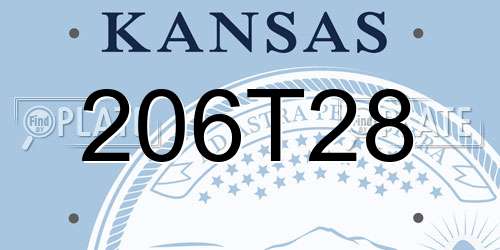 206T28 Kansas License Plate