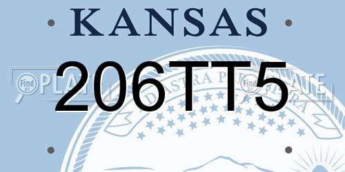 206TT5 Kansas License Plate