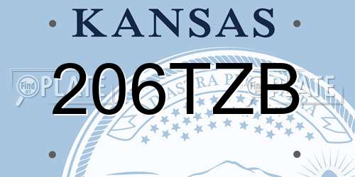 206TZB Kansas License Plate