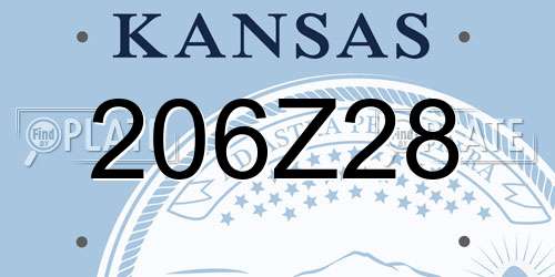 206Z28 Kansas License Plate