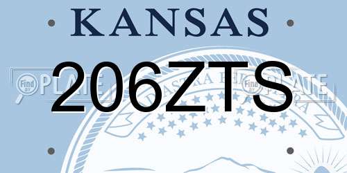 206ZTS Kansas License Plate