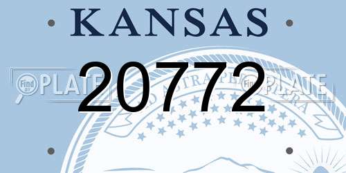 20772 Kansas License Plate