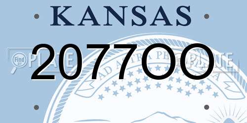 2077OO Kansas License Plate