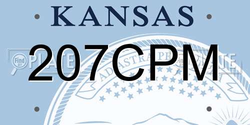 207CPM Kansas License Plate
