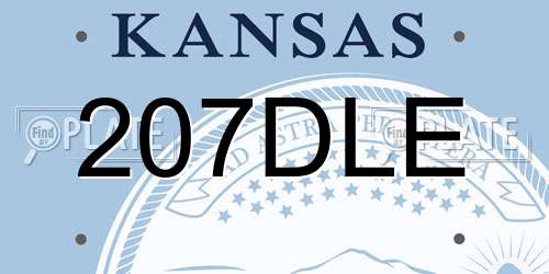 207DLE Kansas License Plate