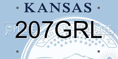 207GRL Kansas License Plate