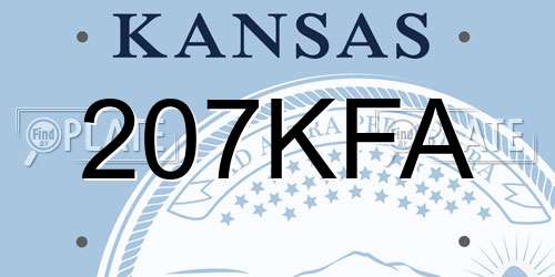 207KFA Kansas License Plate