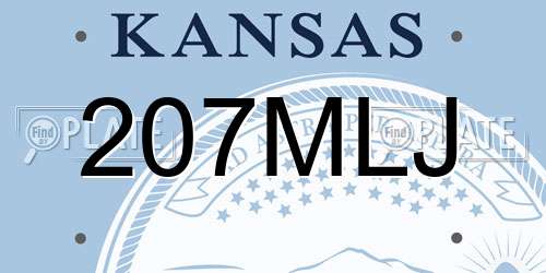 207MLJ Kansas License Plate