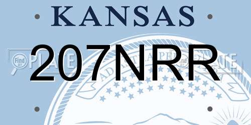207NRR Kansas License Plate