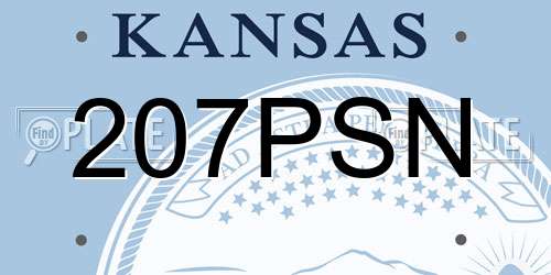 207PSN Kansas License Plate