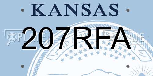 207RFA Kansas License Plate