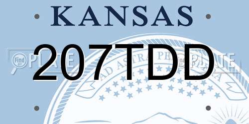 207TDD Kansas License Plate