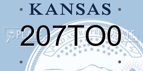 207TO0 Kansas License Plate