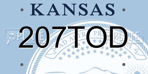 207TOD Kansas License Plate
