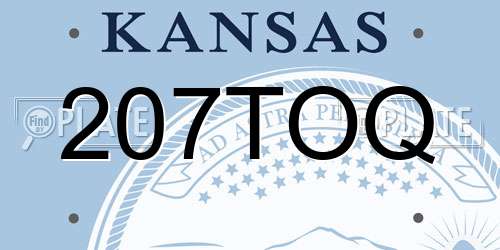 207TOQ Kansas License Plate