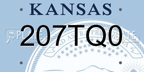 207TQ0 Kansas License Plate