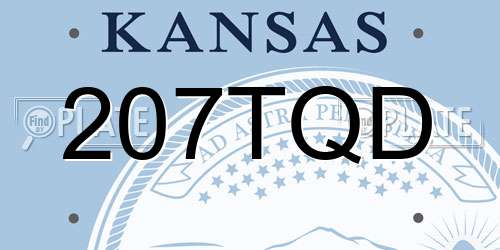 207TQD Kansas License Plate