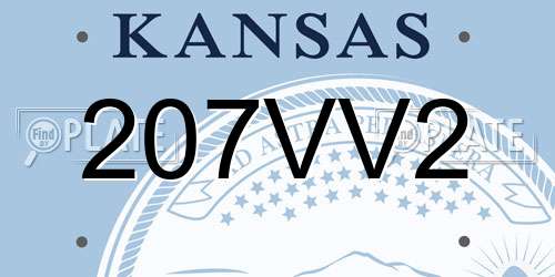 207VV2 Kansas License Plate