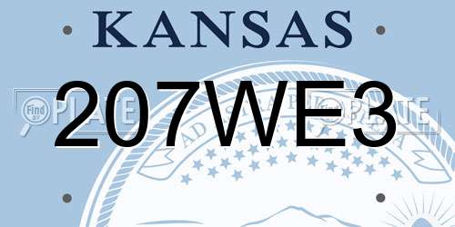 207WE3 Kansas License Plate