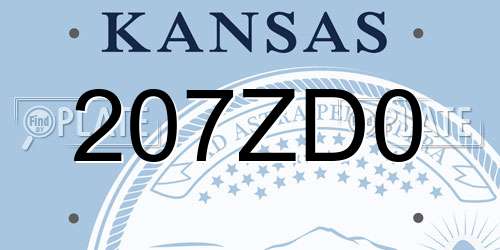 207ZD0 Kansas License Plate