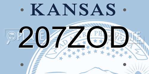 207ZOD Kansas License Plate