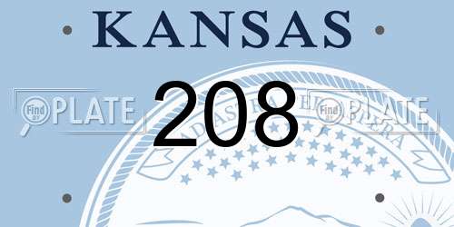 208 Kansas License Plate