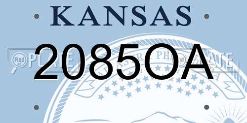 2085OA Kansas License Plate