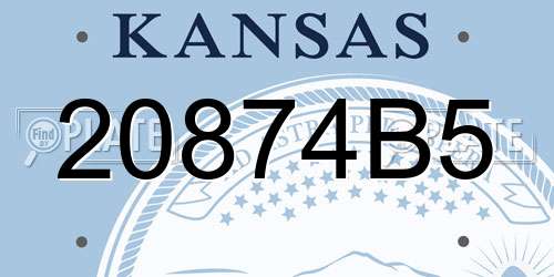 20874B5 Kansas License Plate