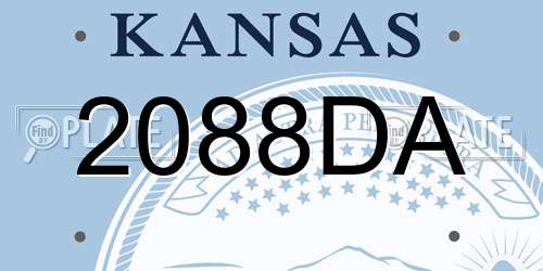 2088DA Kansas License Plate