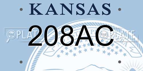 208AC Kansas License Plate