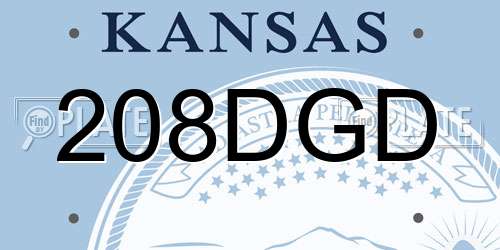 208DGD Kansas License Plate
