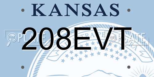 208EVT Kansas License Plate