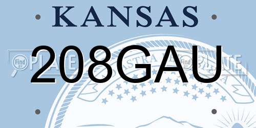 208GAU Kansas License Plate