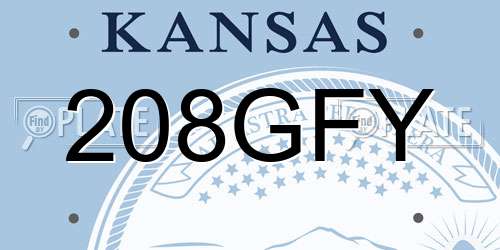 208GFY Kansas License Plate
